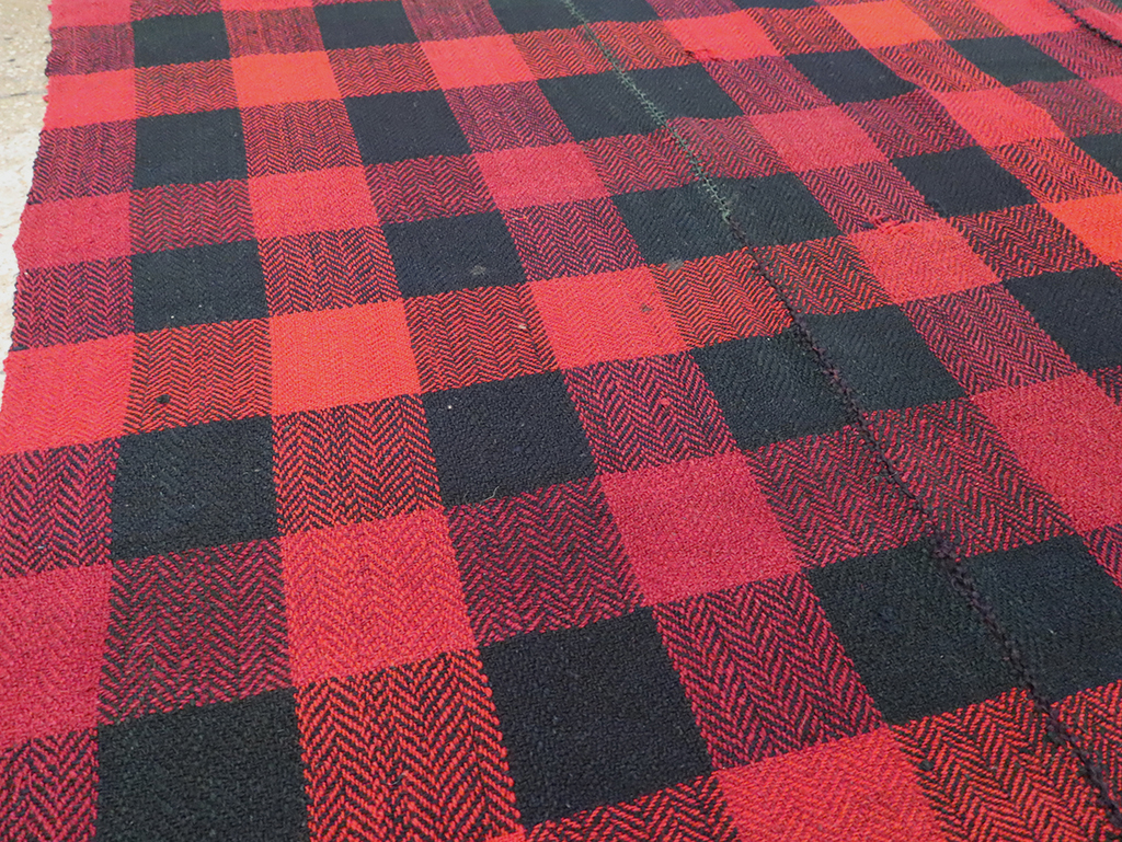 Vintage Persian Plaid Textile, No.28984 - Gss