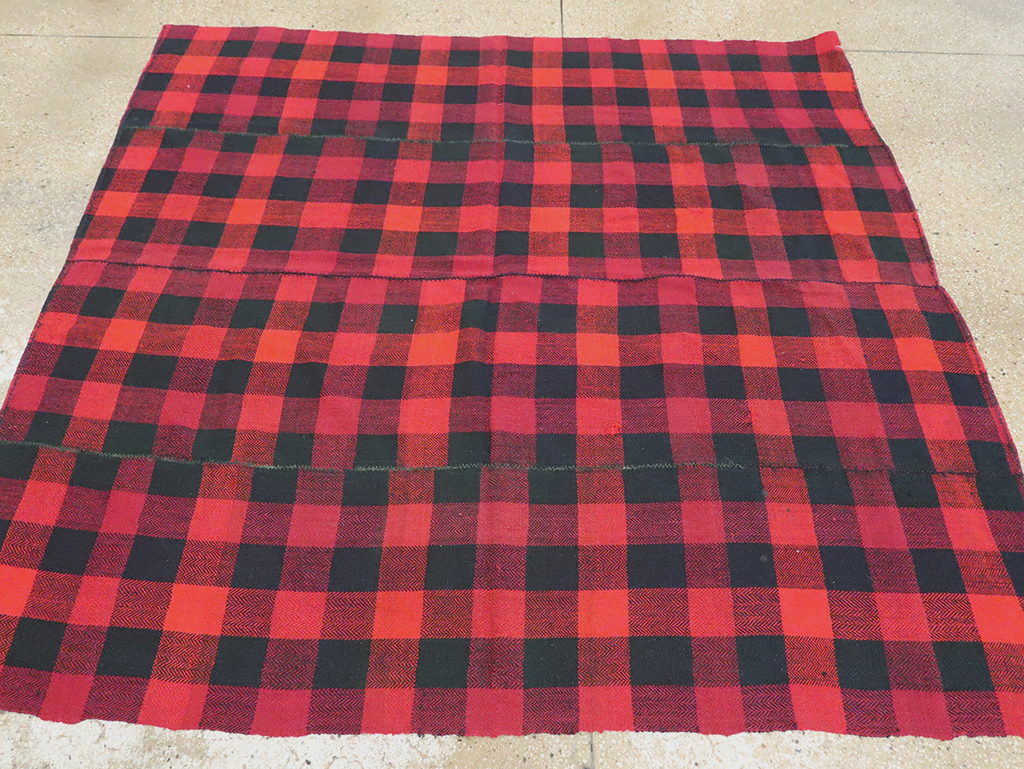 Vintage Persian Plaid Textile, No.28984 - Gss