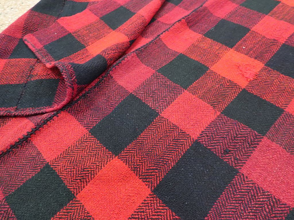 Vintage Persian Plaid Textile, No.28984 - Gss