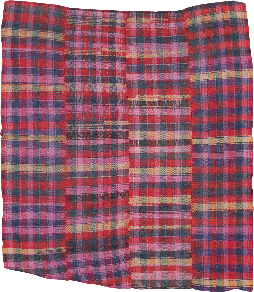 Vintage Persian Plaid Textile, No.28986 - Gss
