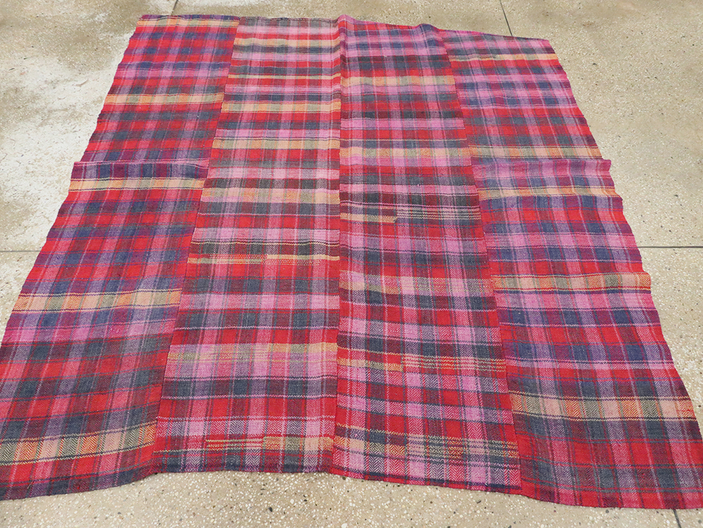 Vintage Persian Plaid Textile, No.28986 - Gss