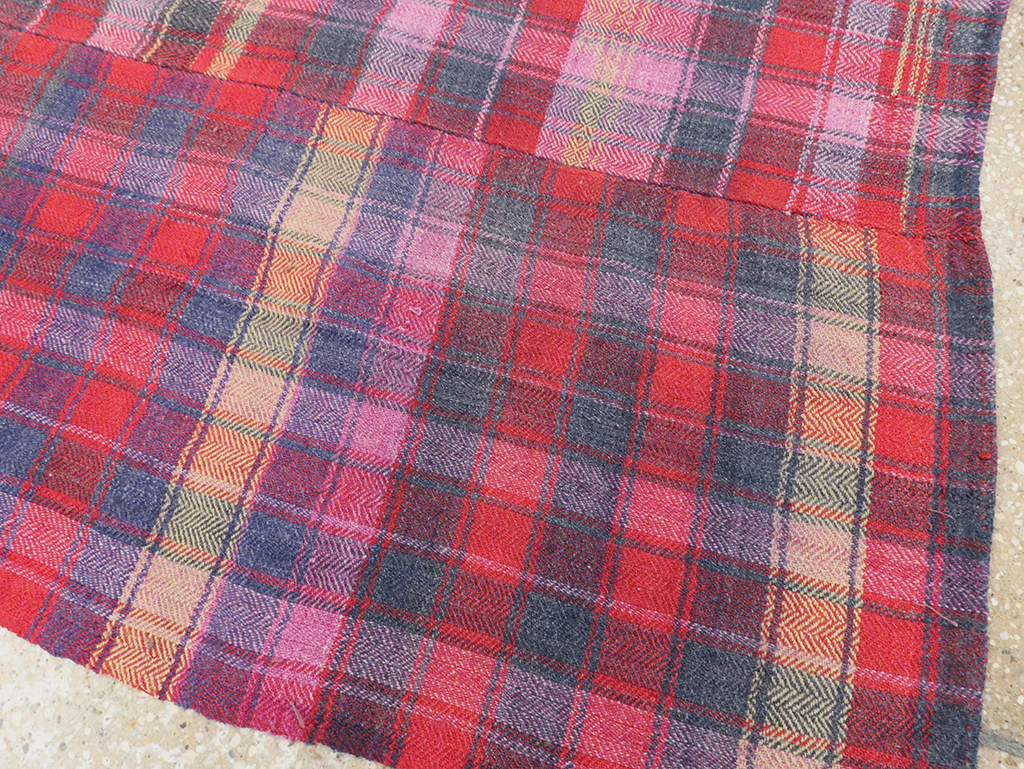 Vintage Persian Plaid Textile, No.28986 - Gss