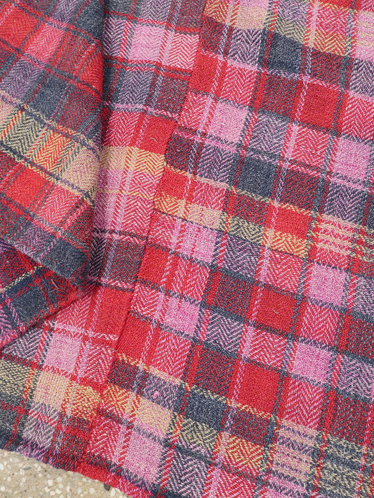 Vintage Persian Plaid Textile, No.28986 - Gss