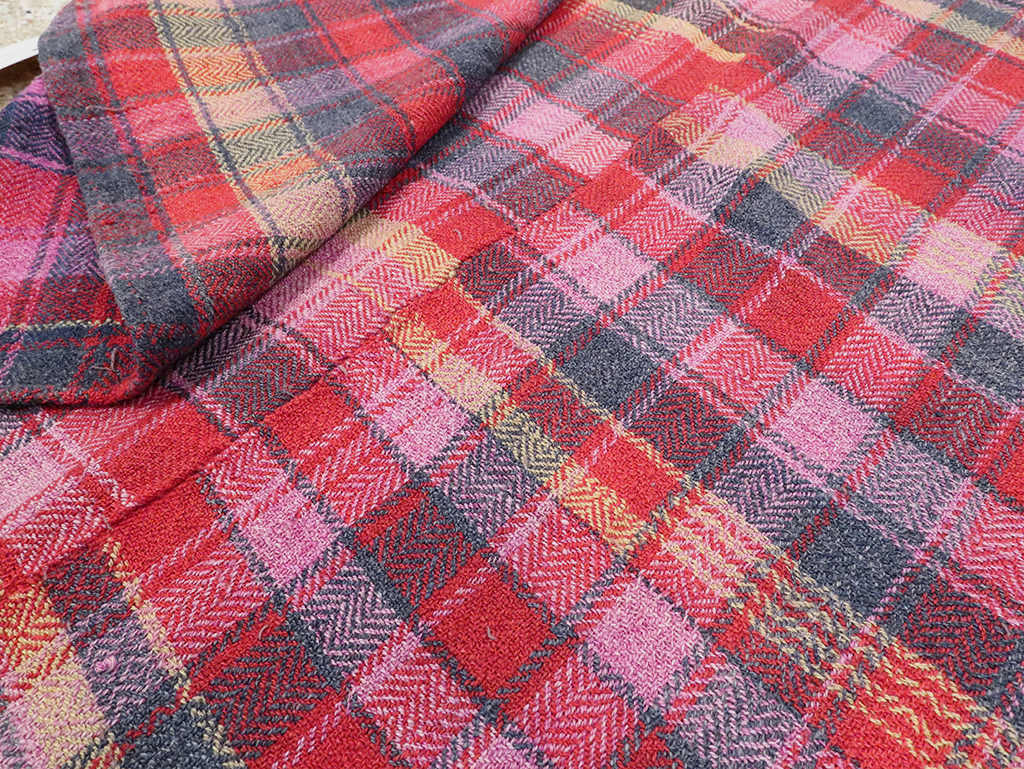Vintage Persian Plaid Textile, No.28986 - Gss