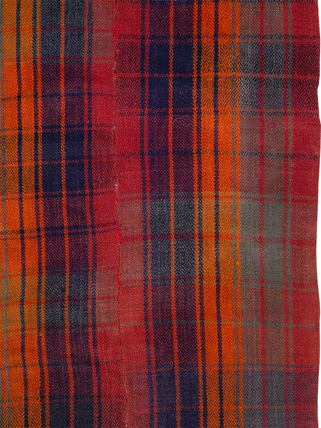 Vintage Persian Plaid Textile, No.29021 - Gss