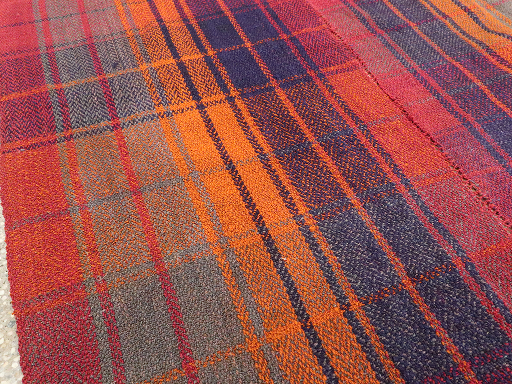 Vintage Persian Plaid Textile, No.29021 - Gss