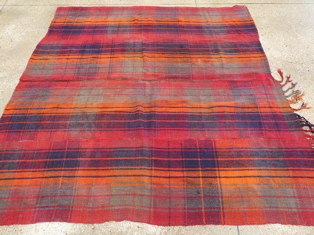 Vintage Persian Plaid Textile, No.29021 - Gss