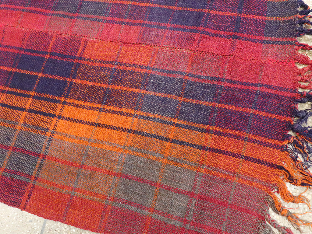 Vintage Persian Plaid Textile, No.29021 - Gss