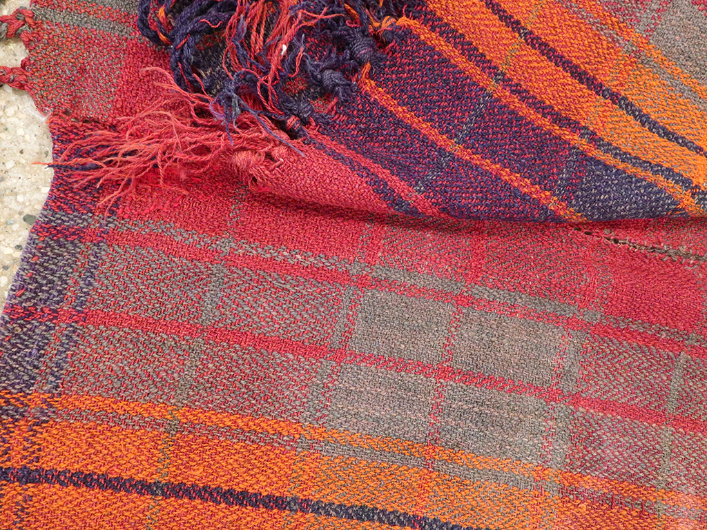 Vintage Persian Plaid Textile, No.29021 - Gss