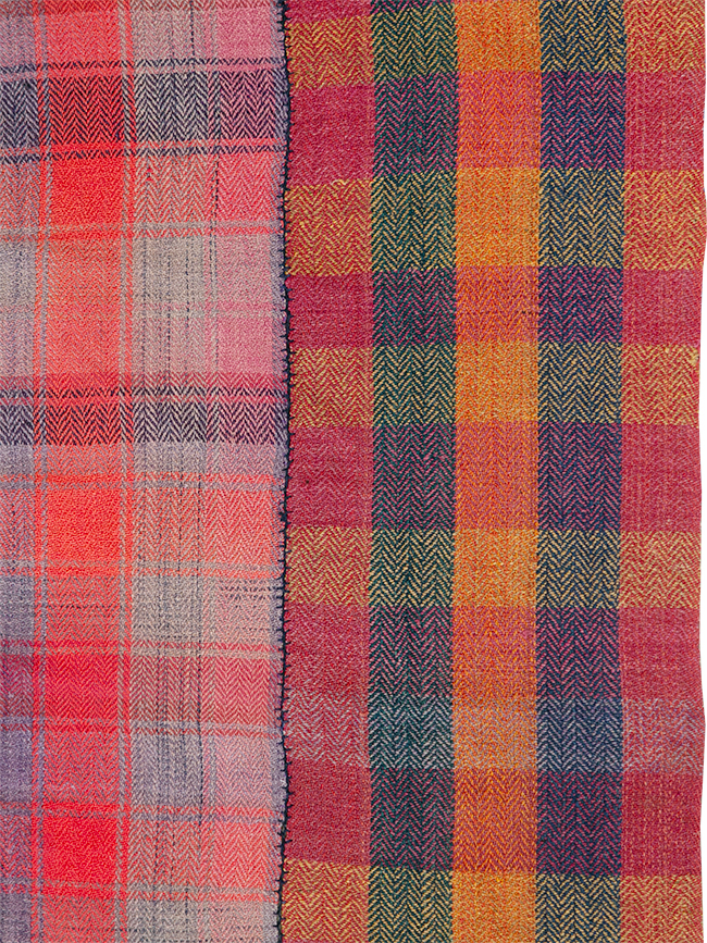 Vintage Persian Plaid Textile, No.29028 - Gss