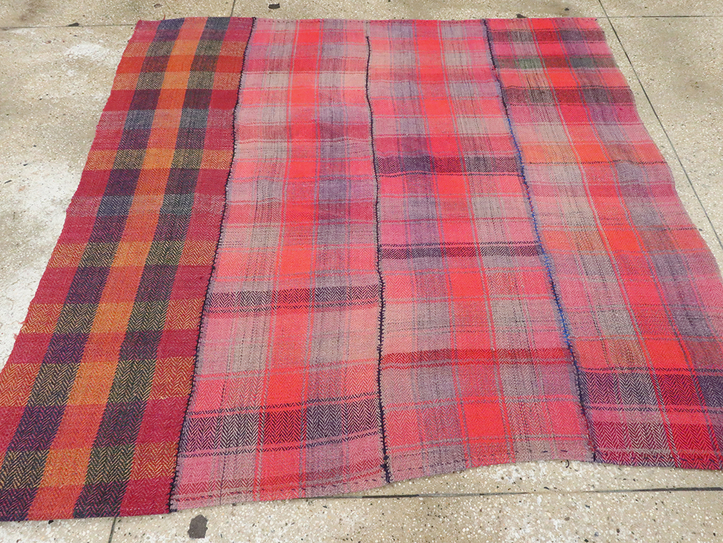 Vintage Persian Plaid Textile, No.29028 - Gss