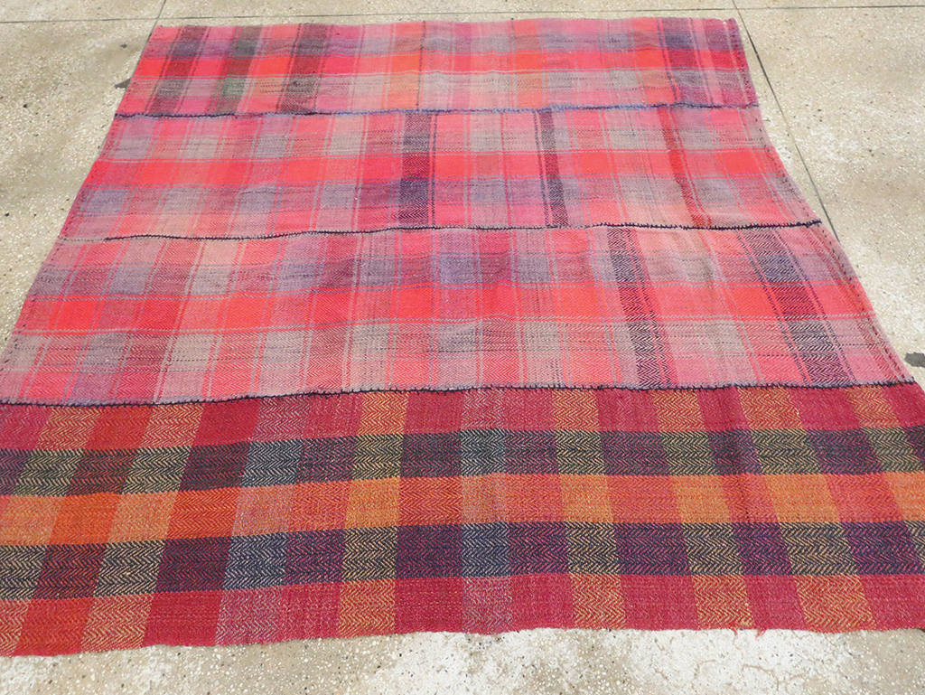 Vintage Persian Plaid Textile, No.29028 - Gss