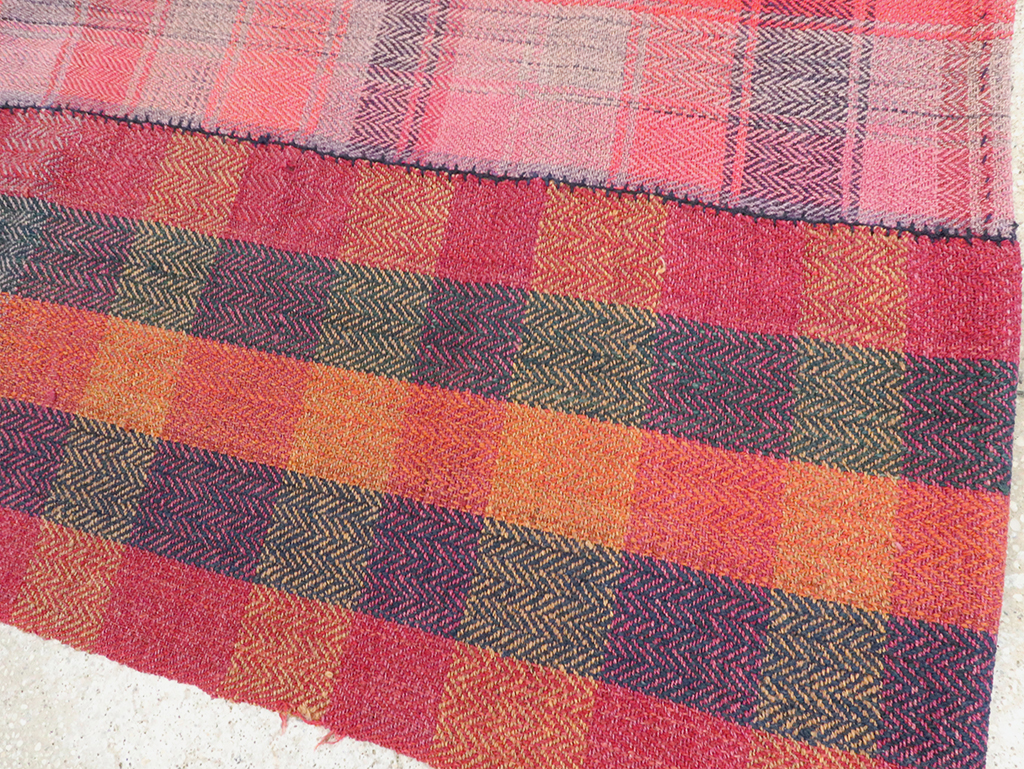 Vintage Persian Plaid Textile, No.29028 - Gss