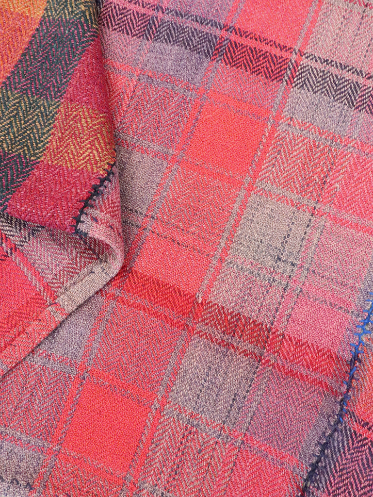 Vintage Persian Plaid Textile, No.29028 - Gss