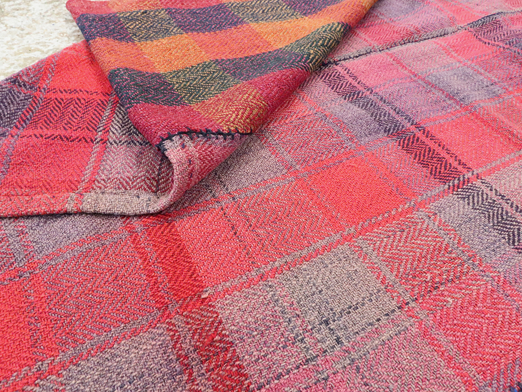Vintage Persian Plaid Textile, No.29028 - Gss