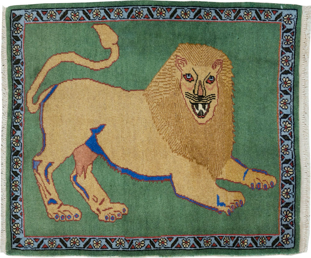 Vintage Persian Pictorial Tabriz Rug (Pair: 2 of 2), No.29060 - Gss