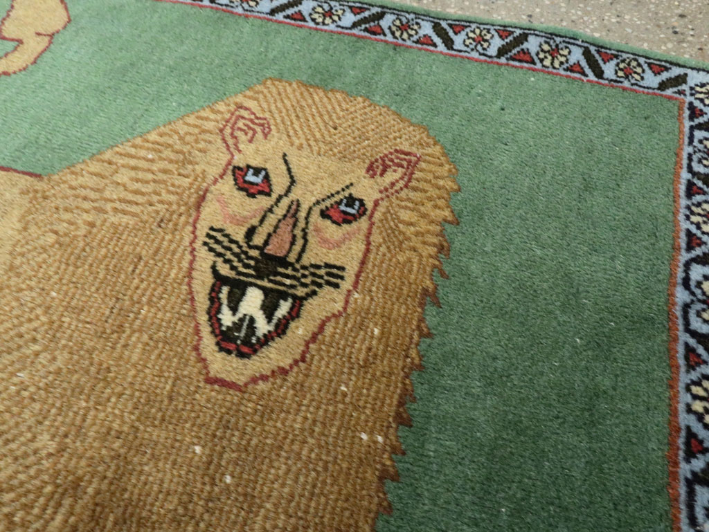 Vintage Persian Pictorial Tabriz Rug (Pair: 2 of 2), No.29060 - Gss