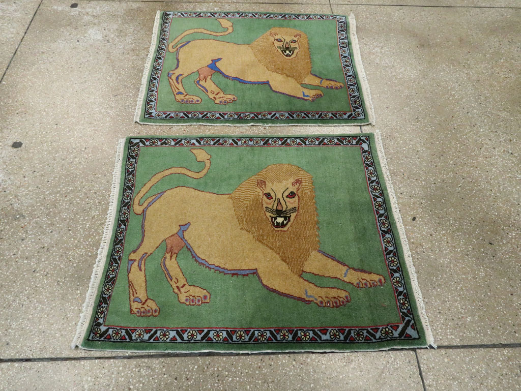 Vintage Persian Pictorial Tabriz Rug (Pair: 2 of 2), No.29060 - Gss