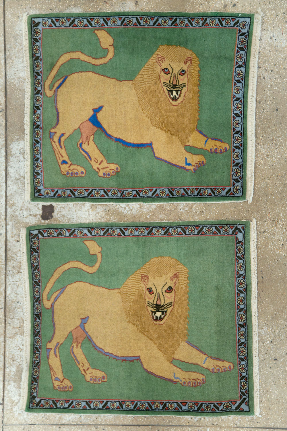 Vintage Persian Pictorial Tabriz Rug (Pair: 2 of 2), No.29060 - Gss