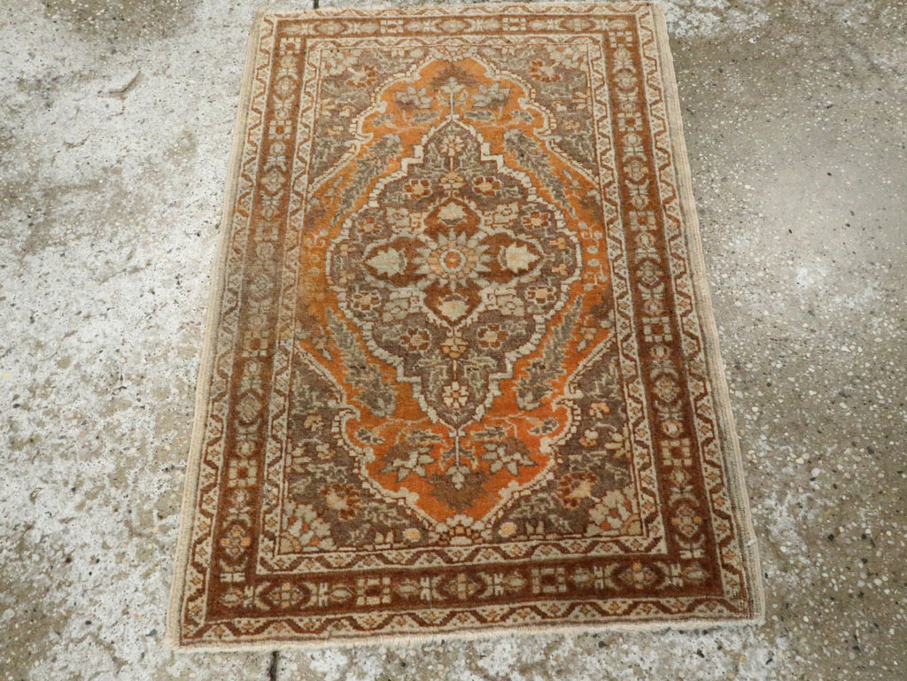 Vintage Persian Tabriz Throw Rug, No.29063 - Gss