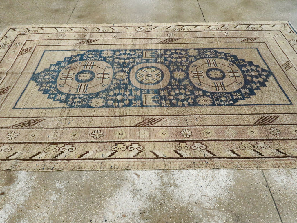 Antique East Turkestan Khotan Carpet, No.29064 - Gss