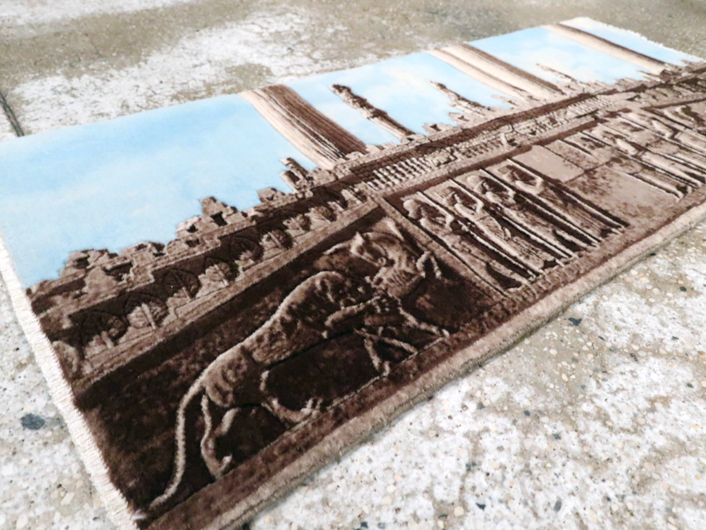 Vintage Persian Tabriz Pictorial Rug, No.29070 - Gss