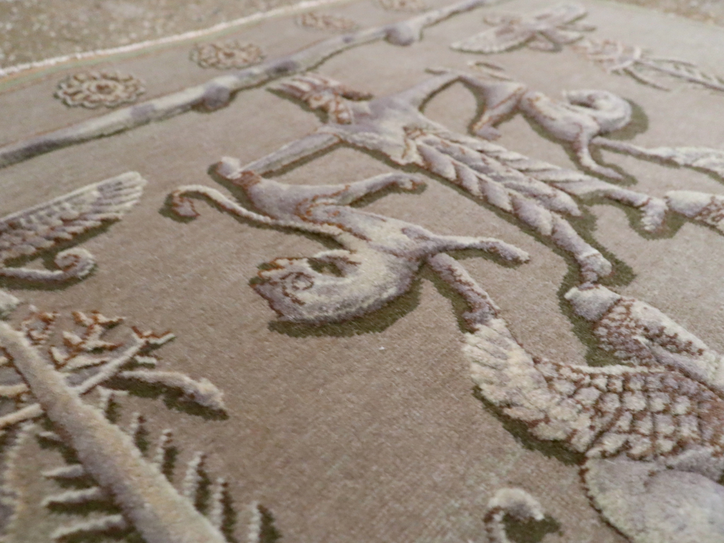 Vintage Persian Tabriz Pictorial Rug, No.29076 - Gss