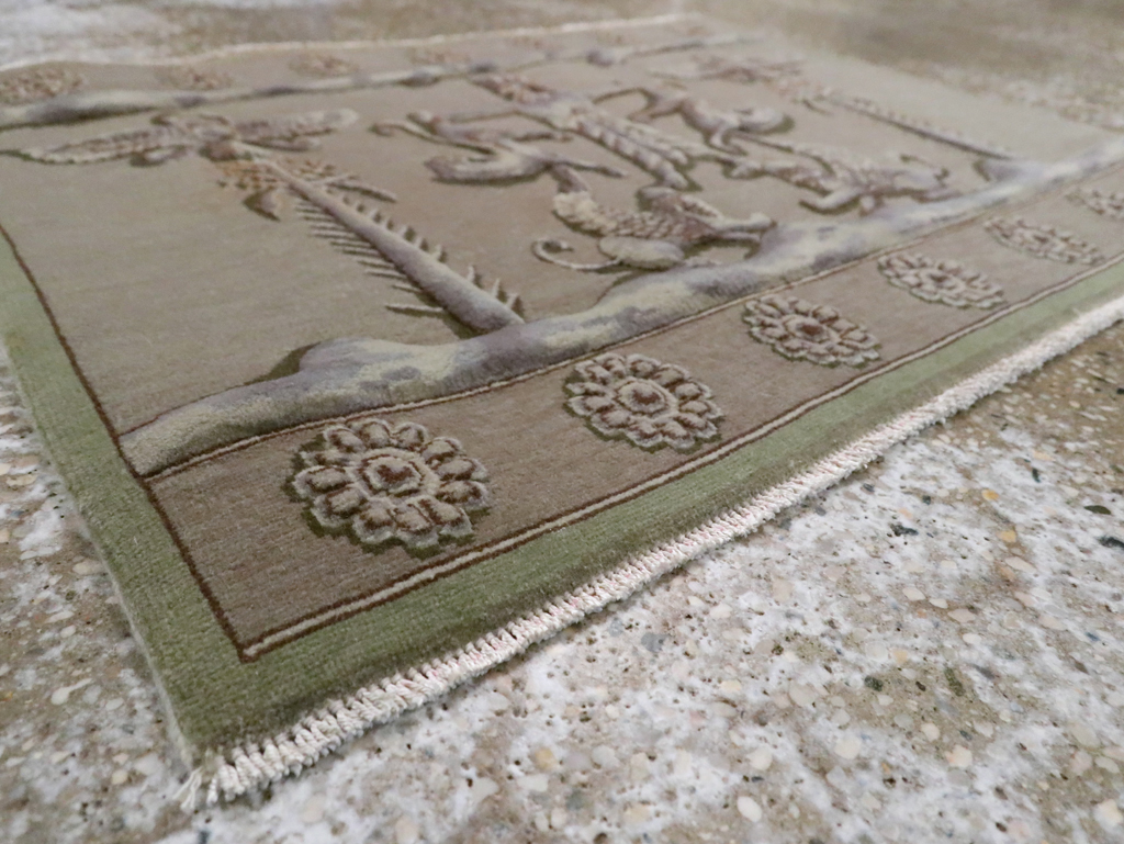 Vintage Persian Tabriz Pictorial Rug, No.29076 - Gss