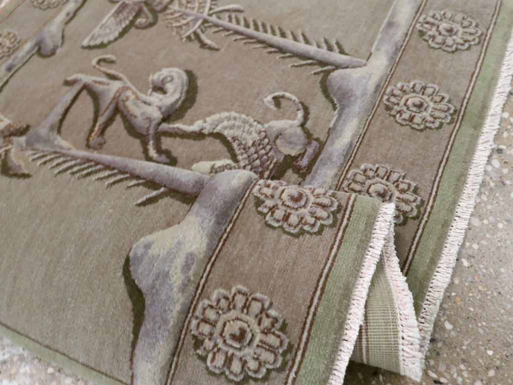 Vintage Persian Tabriz Pictorial Rug, No.29076 - Gss