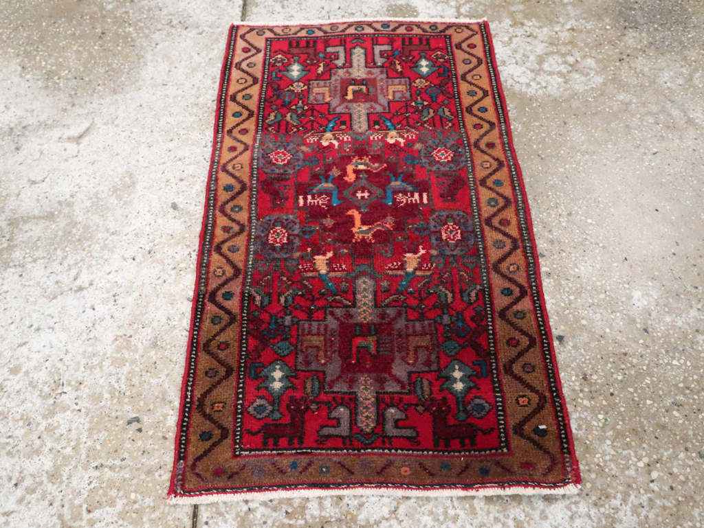 Vintage Persian Kurdish Pictorial Rug, No.29080 - Gss