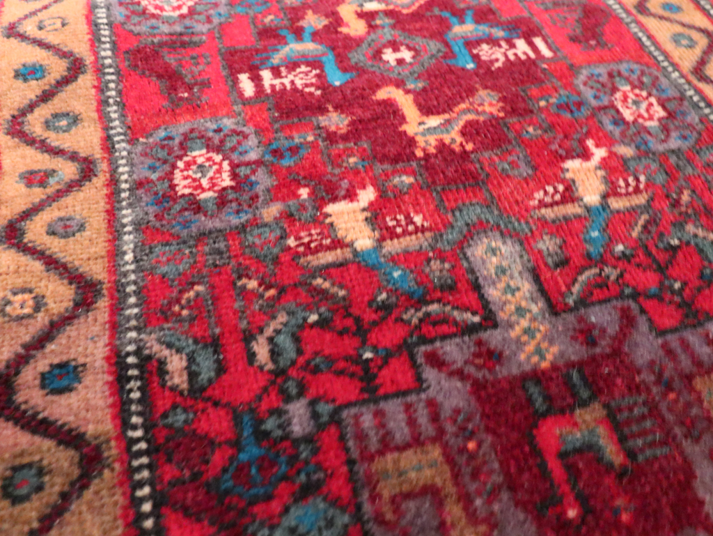 Vintage Persian Kurdish Pictorial Rug, No.29080 - Gss