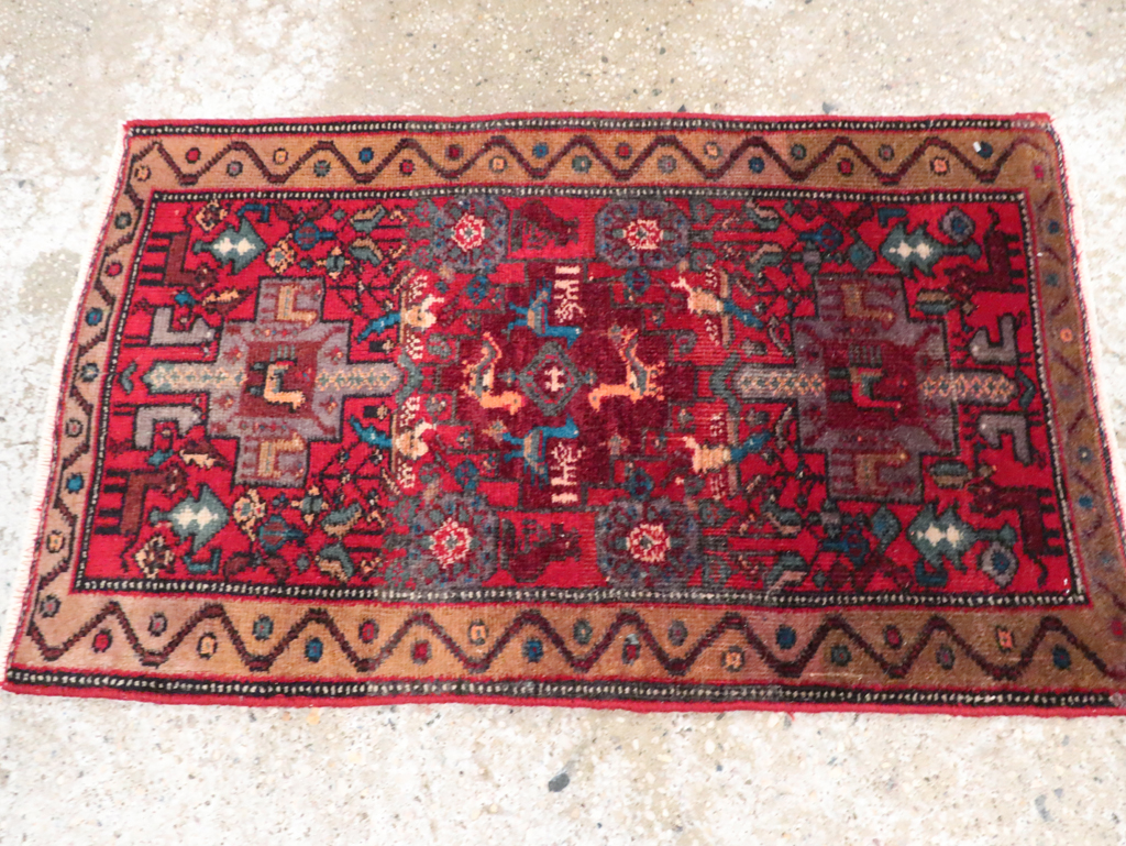 Vintage Persian Kurdish Pictorial Rug, No.29080 - Gss