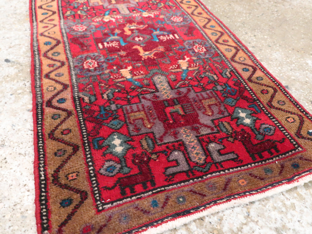 Vintage Persian Kurdish Pictorial Rug, No.29080 - Gss