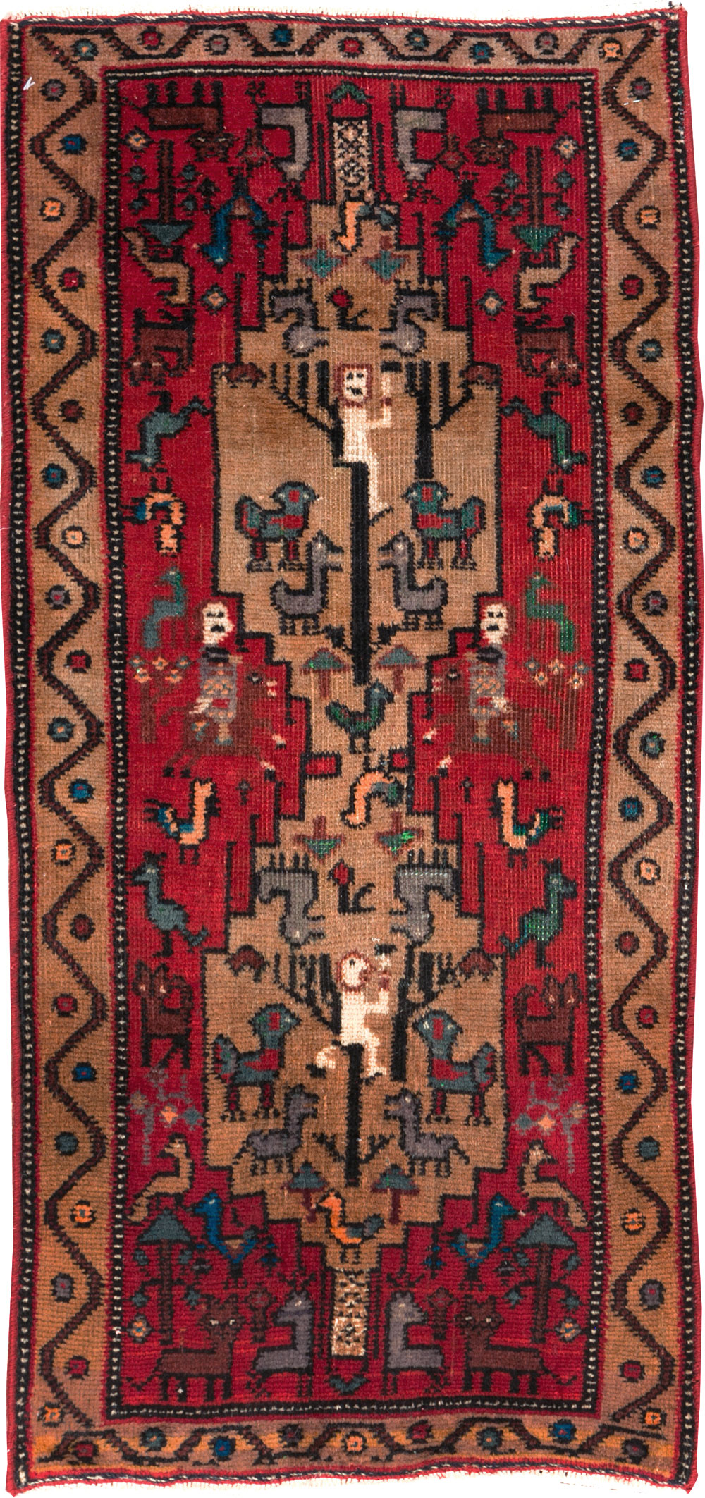 Vintage Persian Kurdish Pictorial Rug, No.29081 - Gss