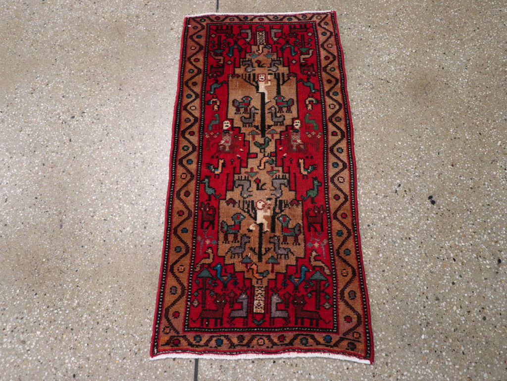 Vintage Persian Kurdish Pictorial Rug, No.29081 - Gss