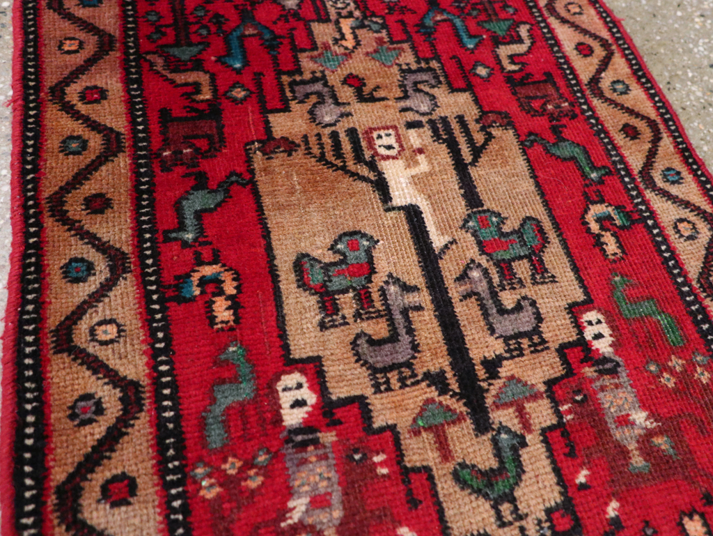 Vintage Persian Kurdish Pictorial Rug, No.29081 - Gss