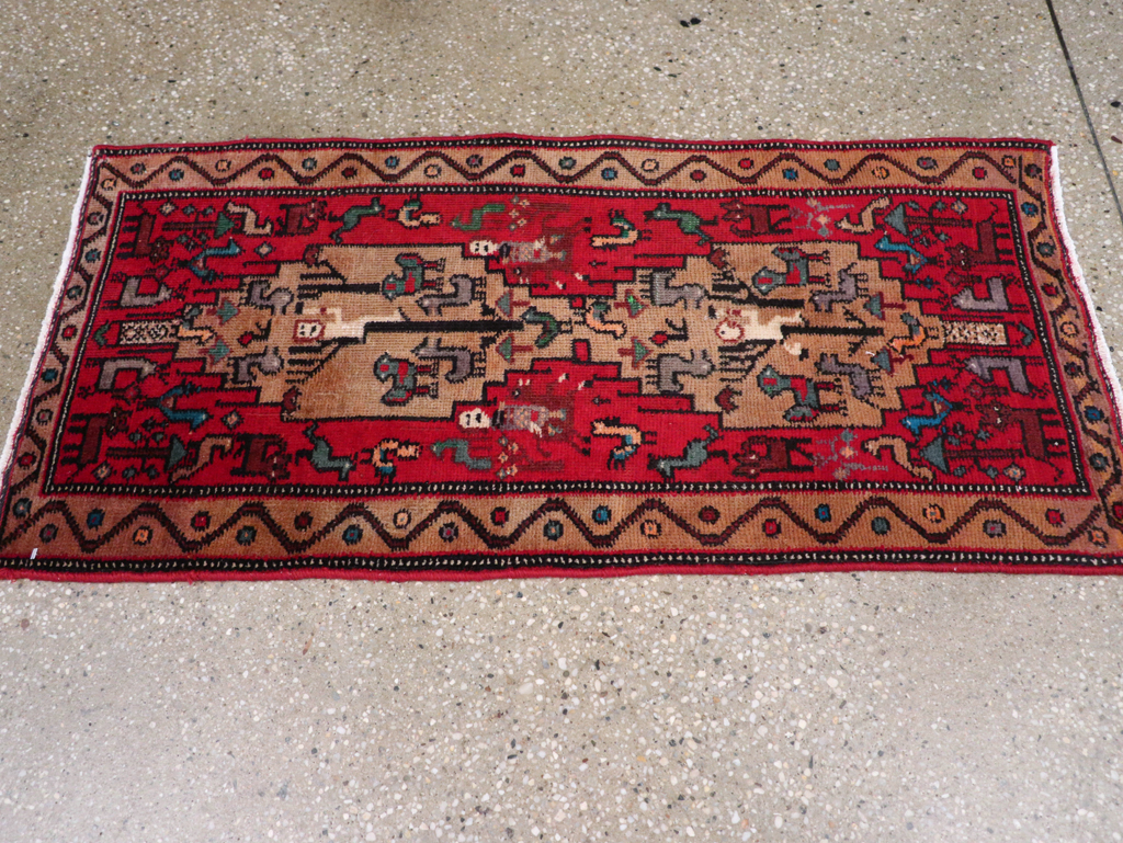 Vintage Persian Kurdish Pictorial Rug, No.29081 - Gss