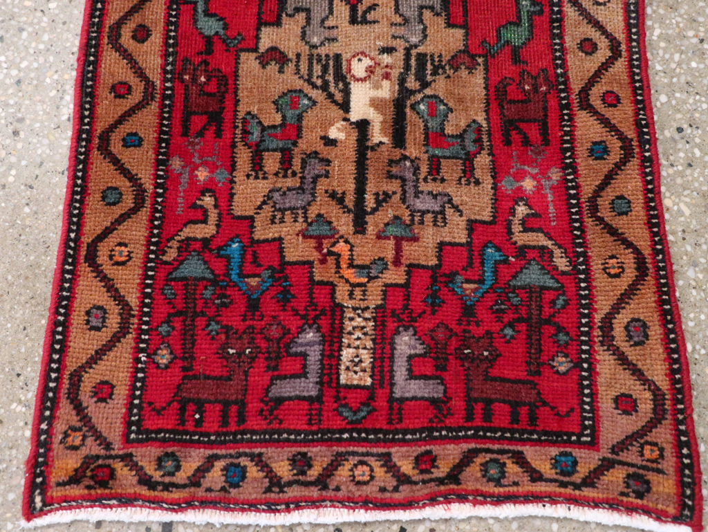 Vintage Persian Kurdish Pictorial Rug, No.29081 - Gss
