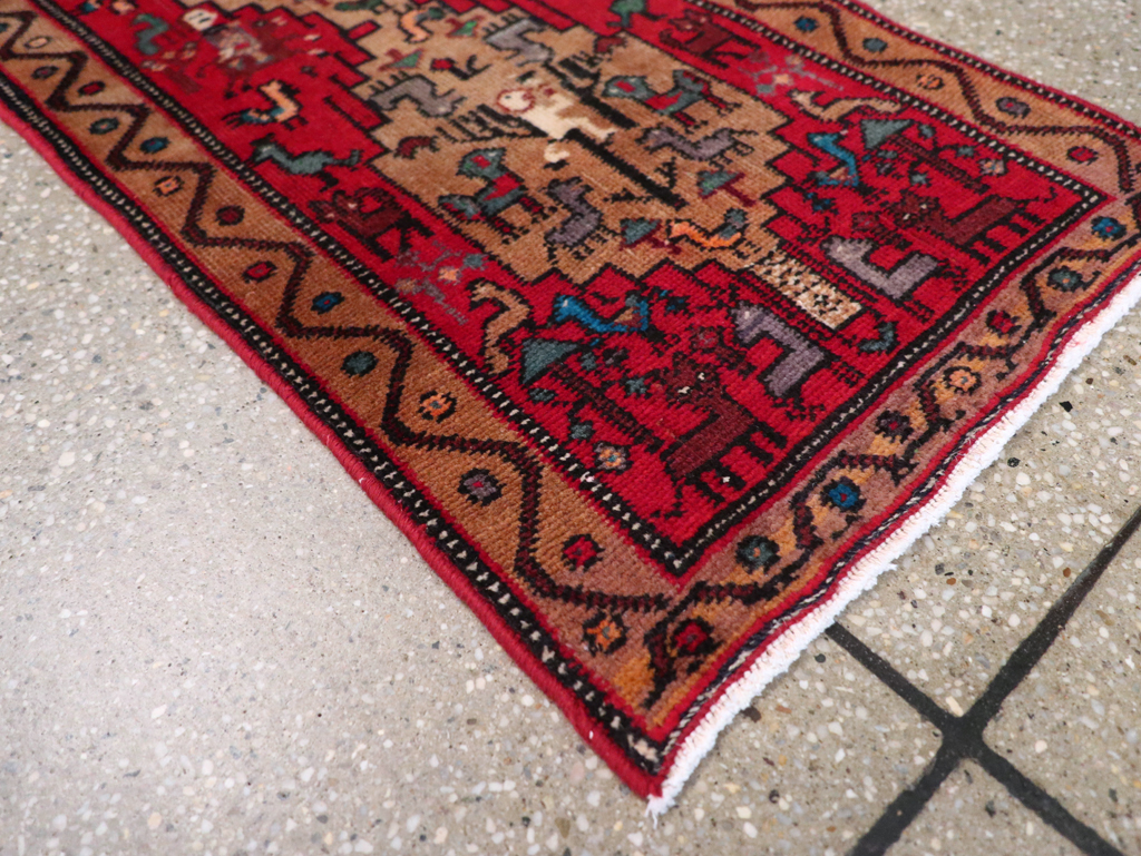 Vintage Persian Kurdish Pictorial Rug, No.29081 - Gss