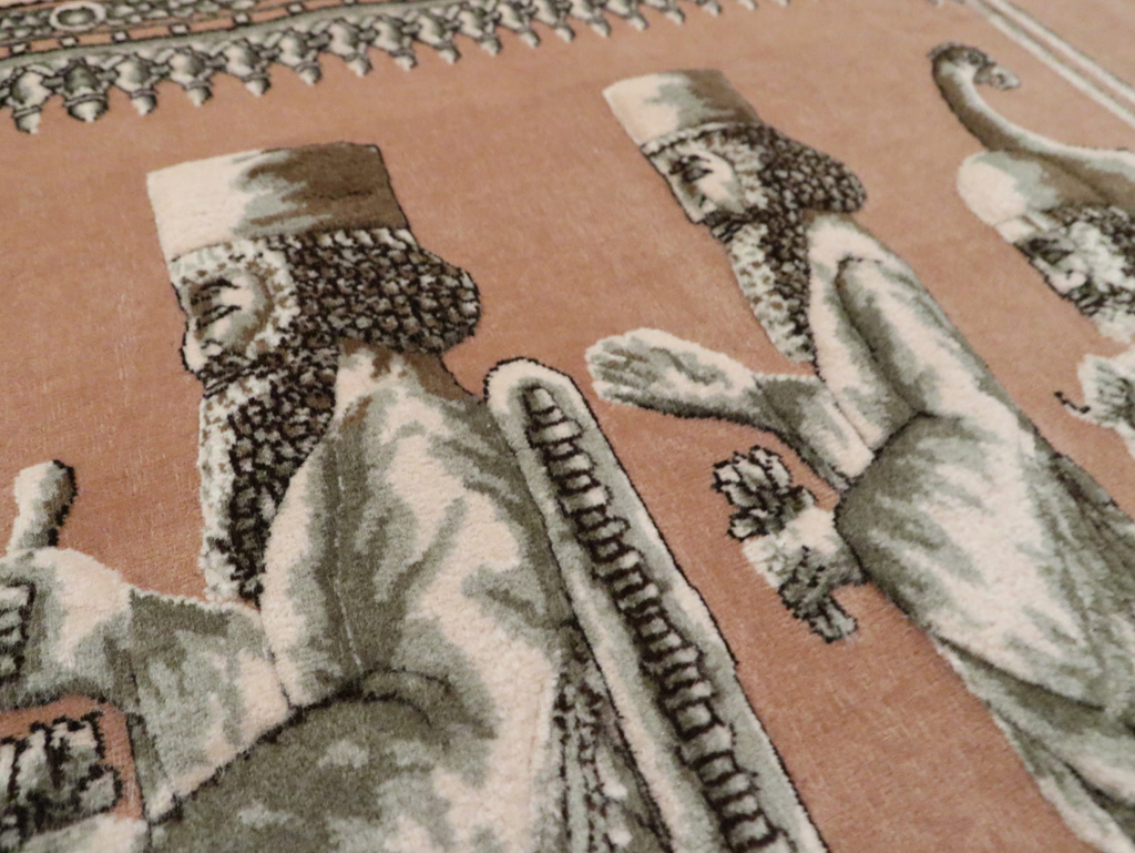 Vintage Persian Pictorial Tabriz Rug, No.29083 - Gss