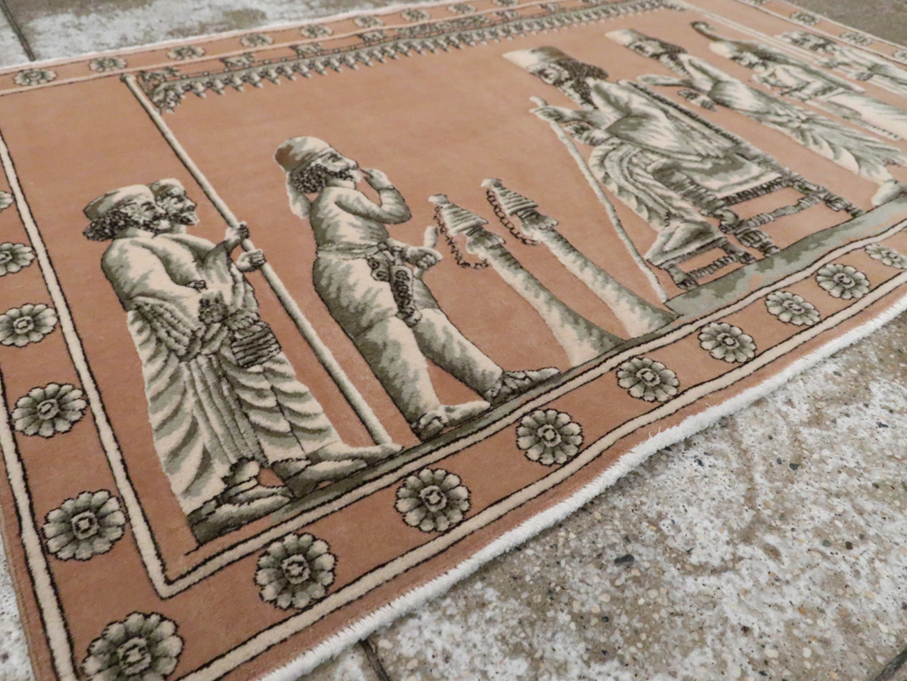 Vintage Persian Pictorial Tabriz Rug, No.29083 - Gss