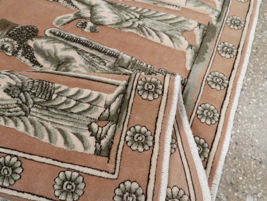 Vintage Persian Pictorial Tabriz Rug, No.29083 - Gss