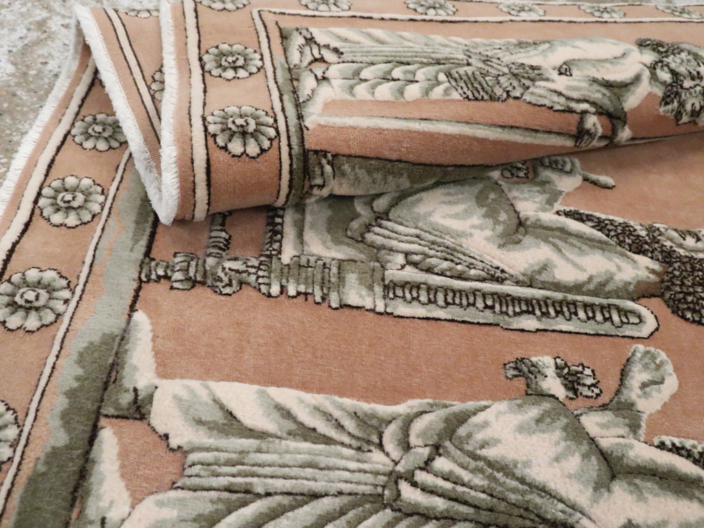 Vintage Persian Pictorial Tabriz Rug, No.29083 - Gss