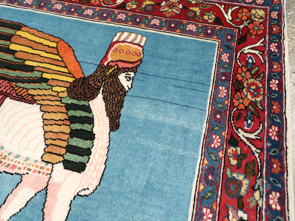 Vintage Pictorial Bakhtiari Rug, No.29084 - Gss