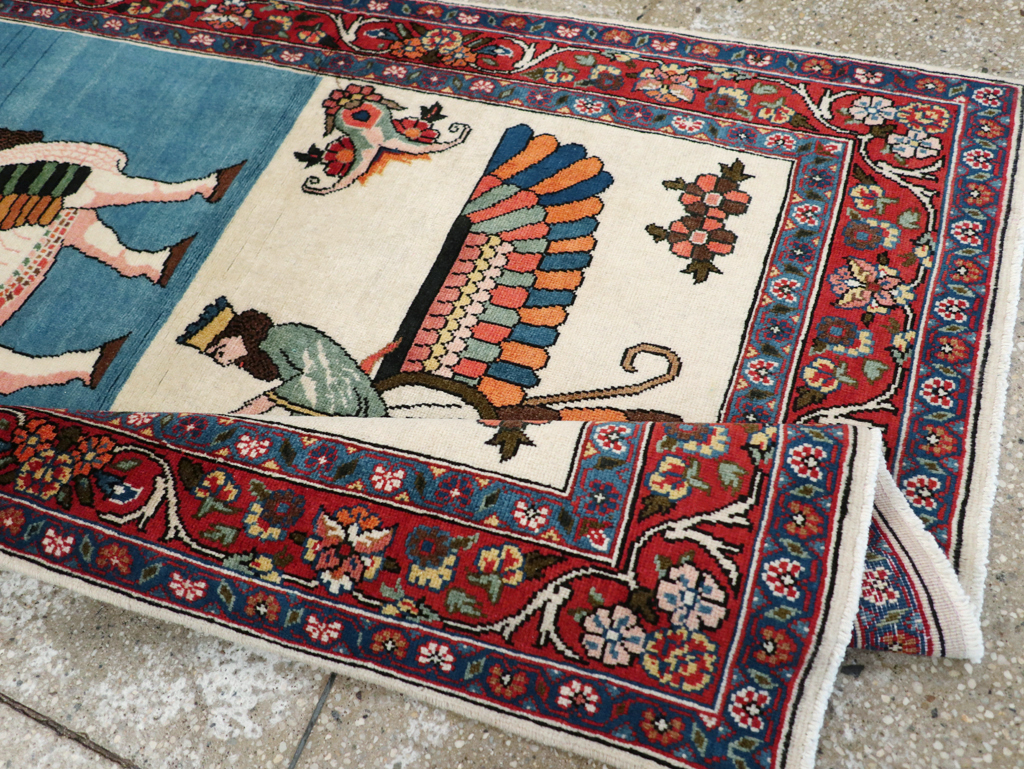 Vintage Pictorial Bakhtiari Rug, No.29084 - Gss