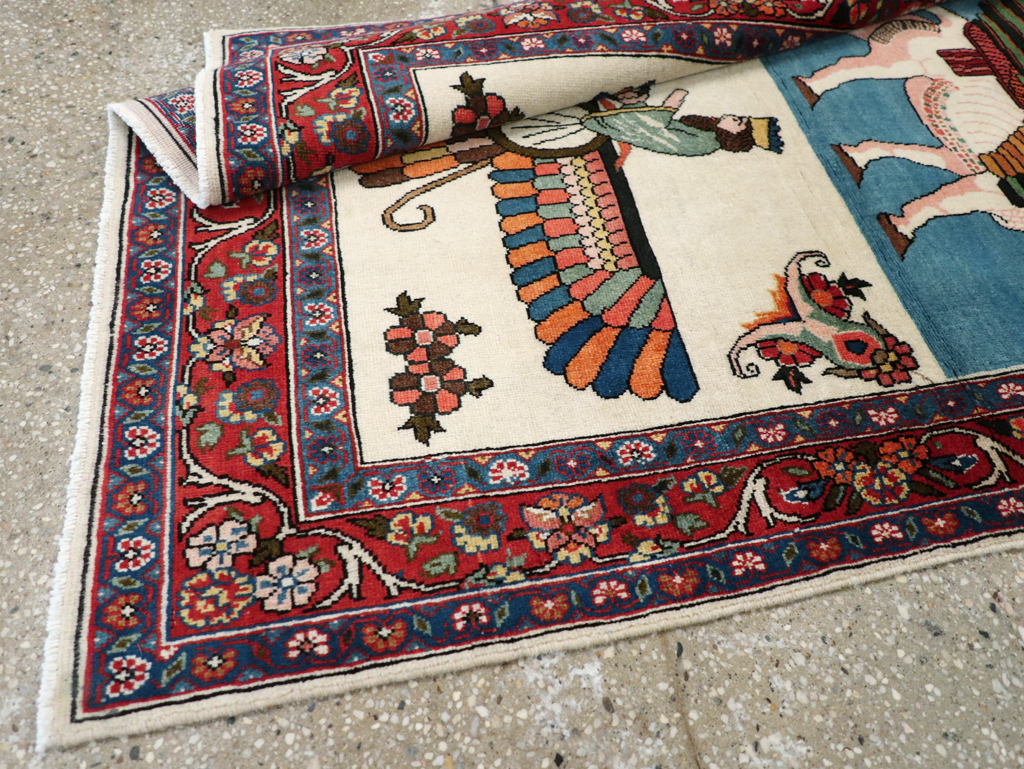 Vintage Pictorial Bakhtiari Rug, No.29084 - Gss