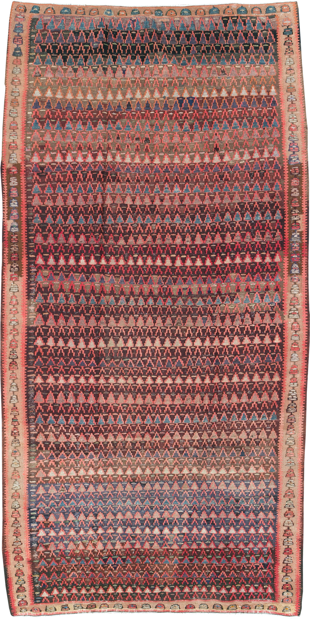 Vintage Persian Flatweave Kilim Gallery Rug, No.29087 - Gss