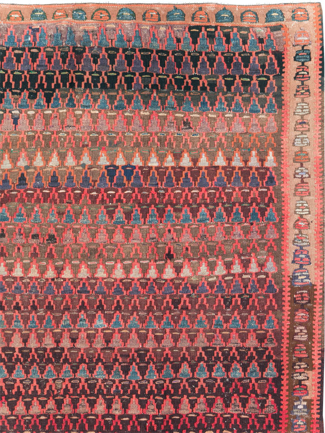 Vintage Persian Flatweave Kilim Gallery Rug, No.29087 - Gss