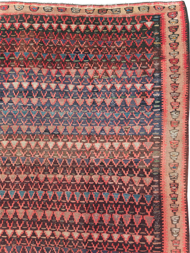 Vintage Persian Flatweave Kilim Gallery Rug, No.29087 - Gss