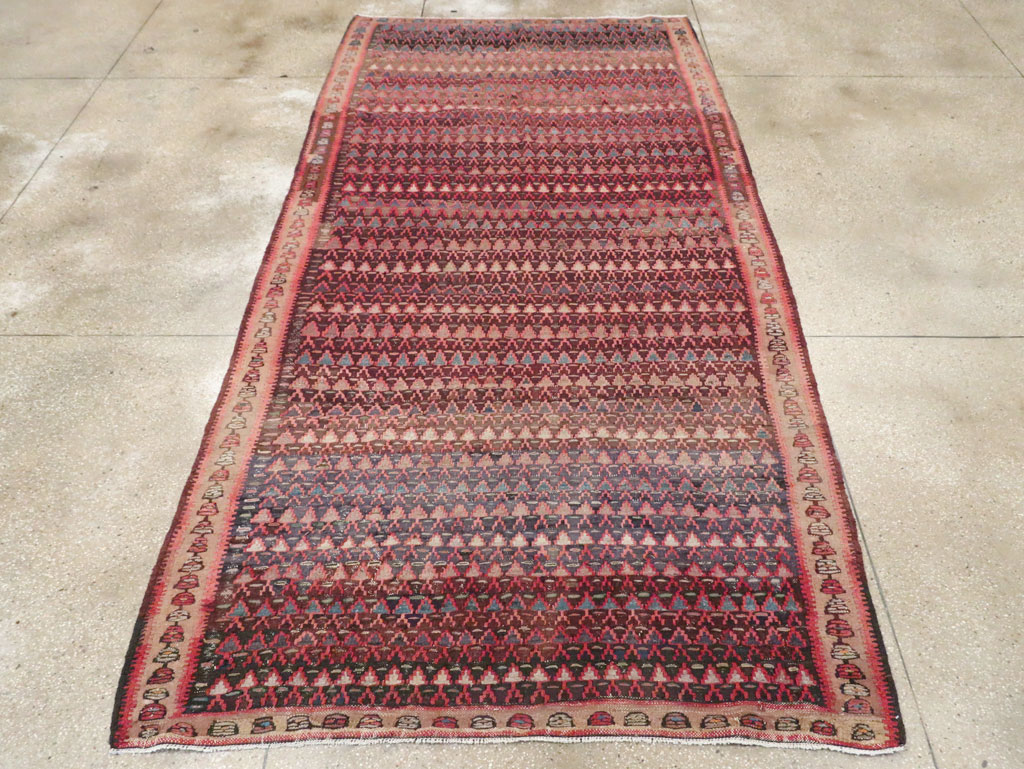 Vintage Persian Flatweave Kilim Gallery Rug, No.29087 - Gss
